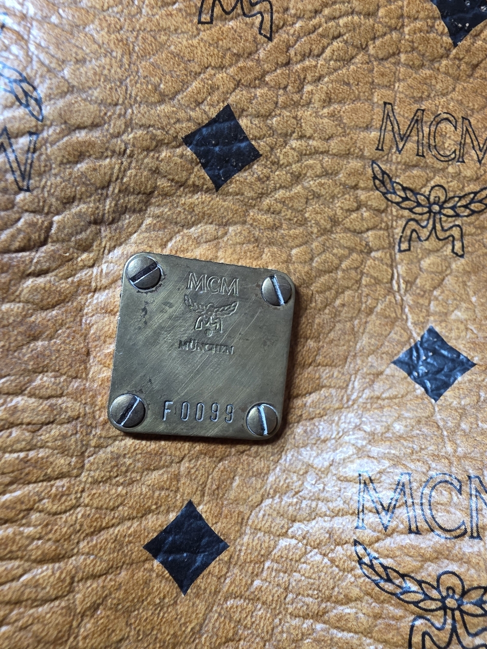 MCM Cognac Visetos Monogram Barrel Crossbody Bag - Picture 9 of 14